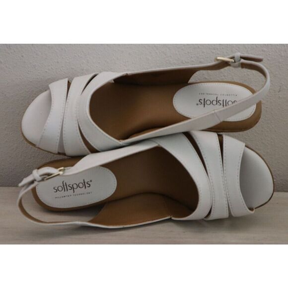 Comfortiva x Soft Spots Women Sz 9M White Velvet Sheep Nappa Neima Dress Sandals - Picture 5 of 13